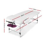 Zenses Massage Table 75cm Portable 3 Fold Aluminium Beauty Bed Violet - Image 2