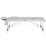 Zenses Massage Table 65cm Portable 3 Fold Aluminium Beauty Bed White - Image 3