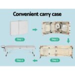 Zenses Massage Table 65cm Portable 3 Fold Aluminium Beauty Bed White - Image 6