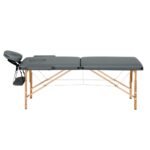 Zenses Massage Table 56cm Portable 2 Fold Wooden Beauty Bed Grey - Image 3