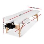 Zenses Massage Table 60cm Portable 3 Fold Wooden Beauty Bed Black - Image 2