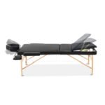 Zenses Massage Table 60cm Portable 3 Fold Wooden Beauty Bed Black - Image 3