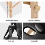 Zenses Massage Table 60cm Portable 3 Fold Wooden Beauty Bed Black - Image 7