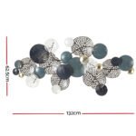 Artiss Metal Wall Art Hanging Sculpture 132cm Home Decor Leaf Circles Blue - Image 2