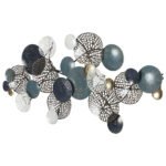 Artiss Metal Wall Art Hanging Sculpture 132cm Home Decor Leaf Circles Blue - Image 3