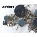 Artiss Metal Wall Art Hanging Sculpture 132cm Home Decor Leaf Circles Blue - Image 5
