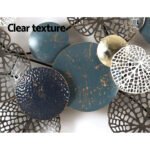 Artiss Metal Wall Art Hanging Sculpture 132cm Home Decor Leaf Circles Blue - Image 6