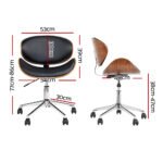 Artiss Wooden Office Chair Leather Seat Black - Image 2