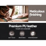 Artiss Wooden Office Chair Leather Seat Black - Image 6