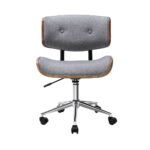 Artiss Wooden Office Chair Fabric Seat Grey - Image 3