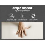 Artiss Wooden Office Chair Fabric Seat Black - Image 6