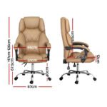 Artiss Executive Office Chair Leather Recliner Espresso - Image 2