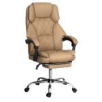 Artiss Executive Office Chair Leather Footrest Espresso - Image 7