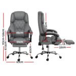 Artiss Executive Office Chair Footrest Grey - Image 2