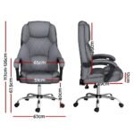 Artiss Executive Office Chair Recliner Grey - Image 3