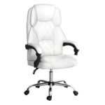 Artiss Executive Office Chair Leather Recliner White - Image 7