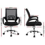 Artiss 2x Mesh Office Chair Mid Back Black - Image 2