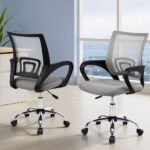 Artiss 2x Mesh Office Chair Mid Back Grey - Image 7