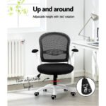 Artiss Mesh Office Chair Mid Back Black - Image 4