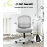 Artiss Mesh Office Chair Mid Back Grey - Image 4