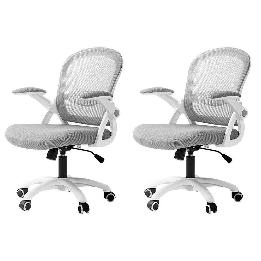 OCHAIR-G-2013-WH-GYX2-202503281536-00.jpg Artiss 2x Mesh Office Chair Computer Gaming Desk Chairs Work Study Mid Back Grey - Image 1