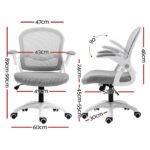 Artiss 2x Mesh Office Chair Computer Gaming Desk Chairs Work Study Mid Back Grey - Image 2