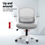 Artiss 2x Mesh Office Chair Computer Gaming Desk Chairs Work Study Mid Back Grey - Image 4