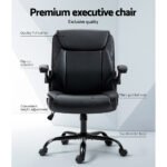 Artiss Executive Office Chair Mid Back Black - Image 4