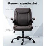 Artiss Executive Office Chair Mid Back Brwon - Image 4