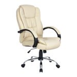 Artiss Executive Office Chair Leather Tilt Beige - Image 8