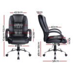 Artiss Executive Office Chair Leather Tilt Black - Image 2