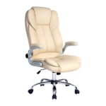 Artiss Executive Office Chair Leather Tilt Beige - Image 8