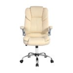 Artiss Executive Office Chair Leather Tilt Beige - Image 3