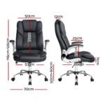Artiss Executive Office Chair Leather Tilt Black - Image 2