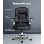Artiss Executive Office Chair Leather Tilt Black - Image 5
