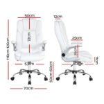 Artiss Executive Office Chair Leather Tilt White - Image 2