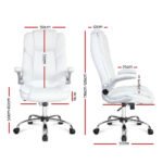 Artiss Executive Office Chair Leather Tilt White - Image 7