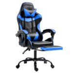 Artiss Gaming Office Chair Recliner Footrest Blue - Image 7