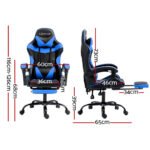 Artiss Gaming Office Chair Recliner Footrest Blue - Image 2