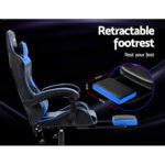 Artiss Gaming Office Chair Recliner Footrest Blue - Image 6