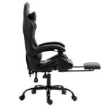 Artiss Gaming Office Chair Executive Computer Leather Chairs Footrest Grey - Image 4