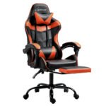 Artiss Gaming Office Chair Executive Computer Leather Chairs Footrest Orange - Image 7