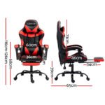 Artiss Gaming Office Chair Recliner Footrest Red - Image 2