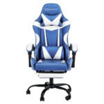 Artiss Gaming Office Chair Executive Computer Leather Chairs Footrest Blue White - Image 3