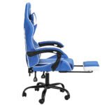 Artiss Gaming Office Chair Executive Computer Leather Chairs Footrest Blue White - Image 4