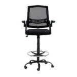 Artiss Office Chair Drafting Stool Mesh Chairs Black - Image 3
