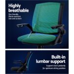 Artiss Office Chair Drafting Stool Mesh Chairs Black - Image 5