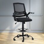 Artiss Office Chair Drafting Stool Mesh Chairs Black - Image 8