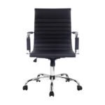 Artiss Office Chair Conference Chairs PU Leather Mid Back Black - Image 3