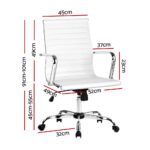 Artiss Office Chair Conference Chairs PU Leather Mid Back White - Image 2